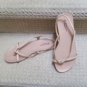 Call it Spring Light Pink Strappy Flat Sandals
